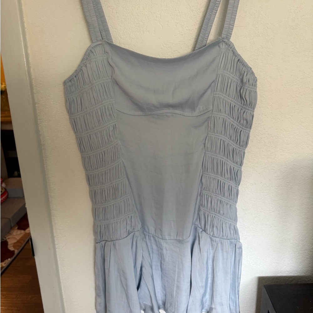 Free People Light Blue Smocked Mini-dress